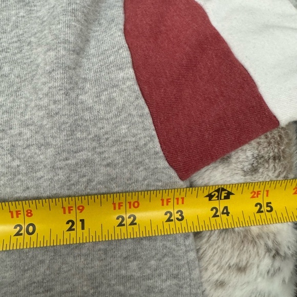 Y2K American Eagle Cropped Hoodie Sweatshirt Colorblock Oversized Soft Comfy 90s - Picture 10 of 11